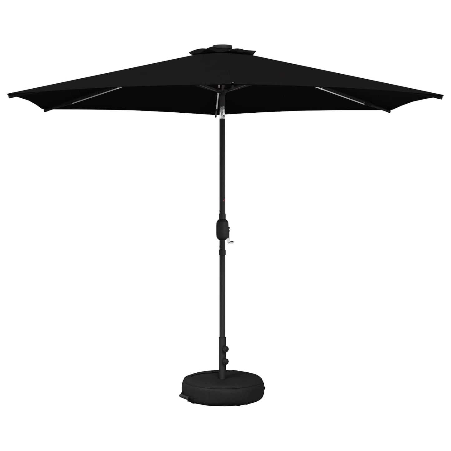 Garden Parasol with LED Lights and Base 300 x 300 cm Polyester