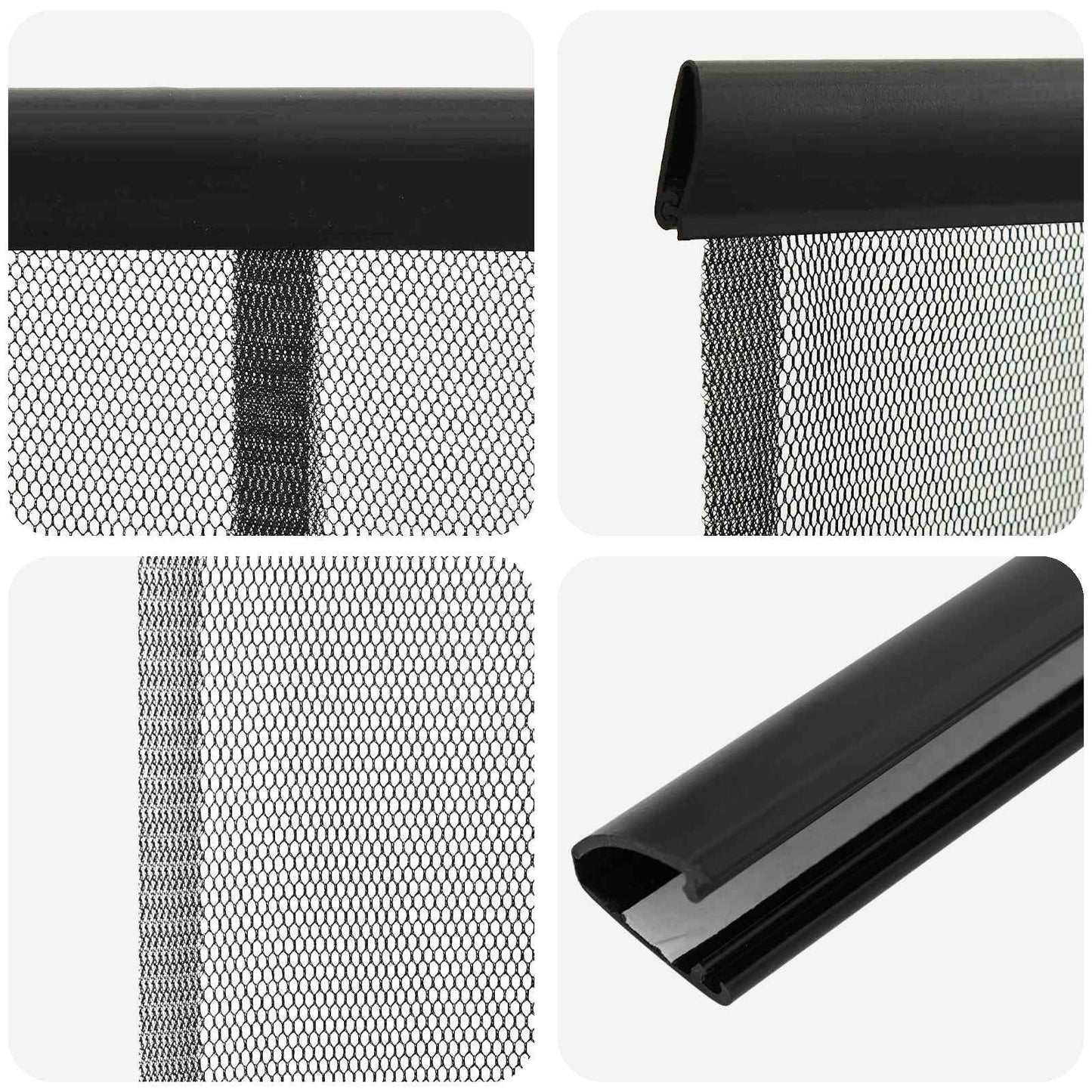 Insect Door Screen with Mesh Curtain Black 70 x 220 cm