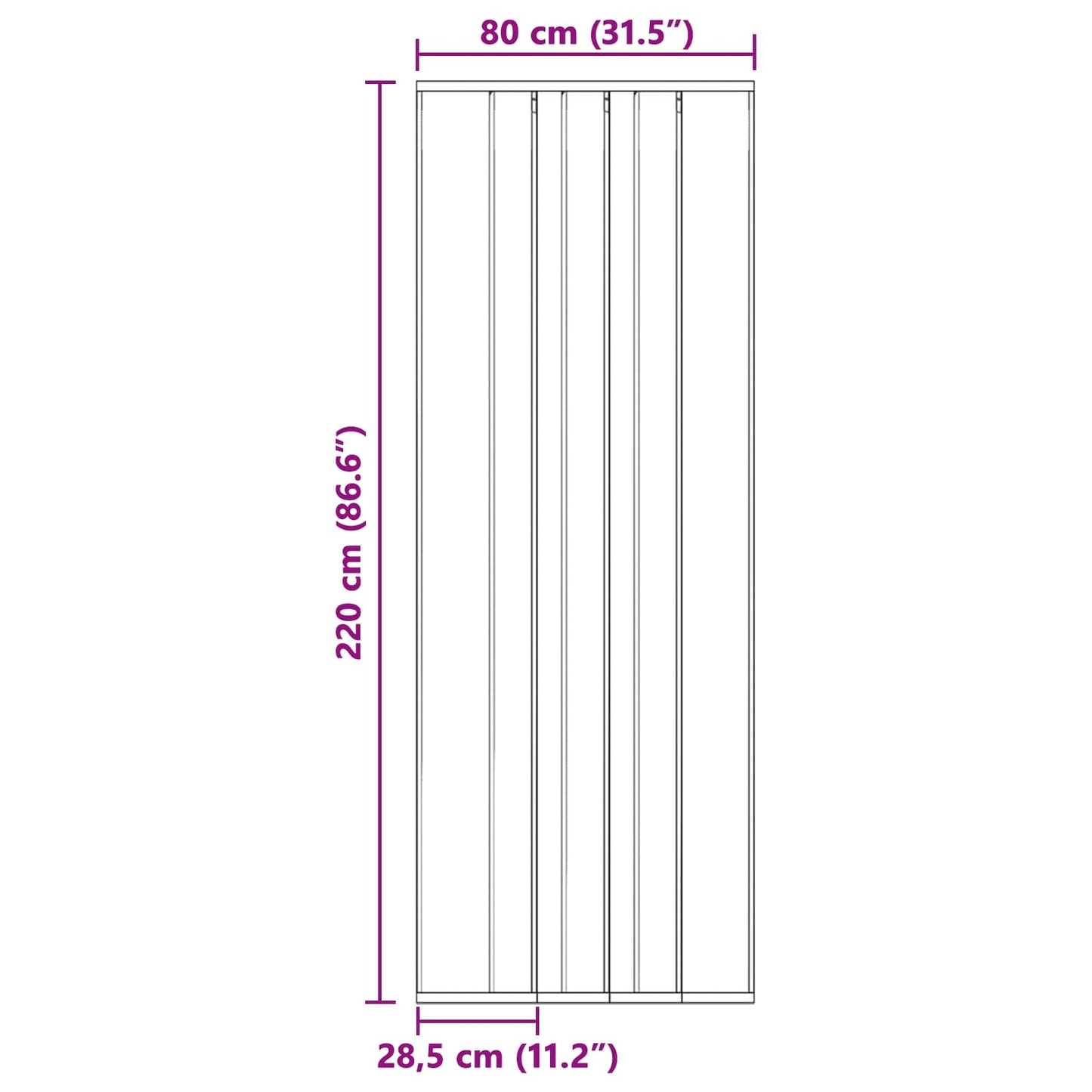 Insect Door Screen with Mesh Curtain Black 80 x 220 cm