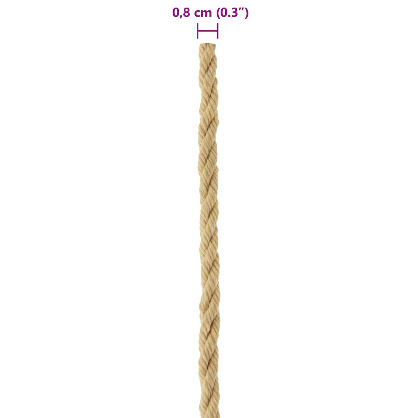 Boat Rope 25 m 0.8 Natural PP