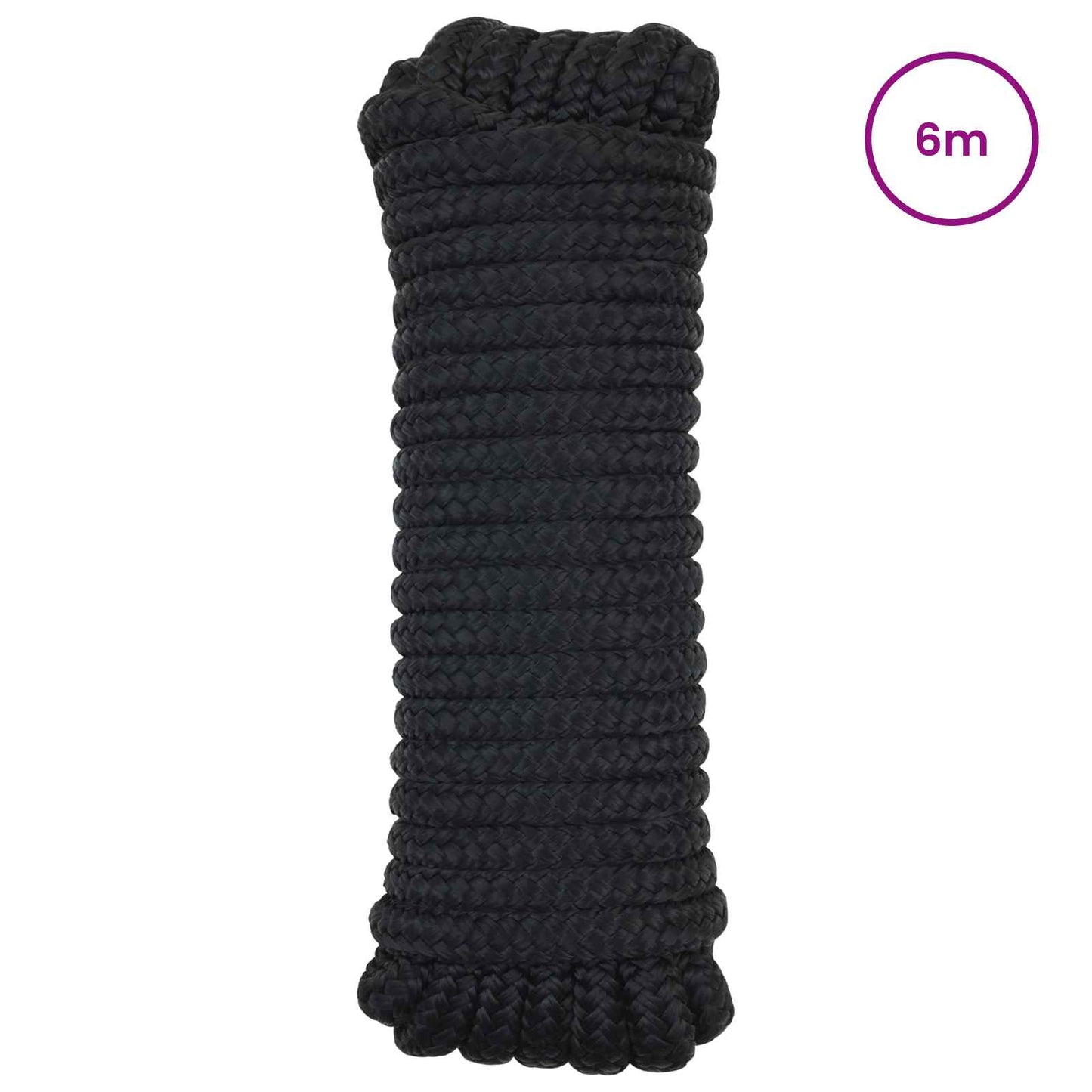 Boat Rope 6 m 1 Black Polyester