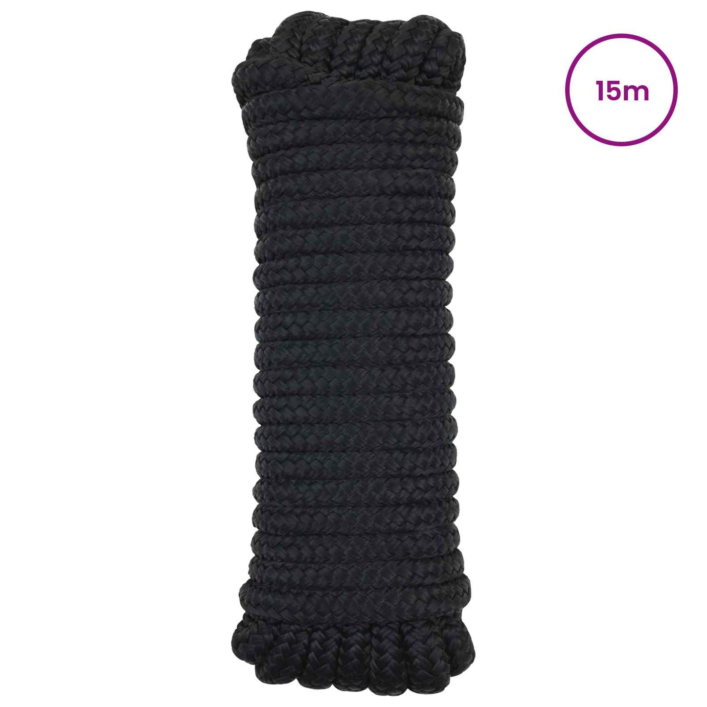 Boat Rope 15 m 1.4 Black Polyester