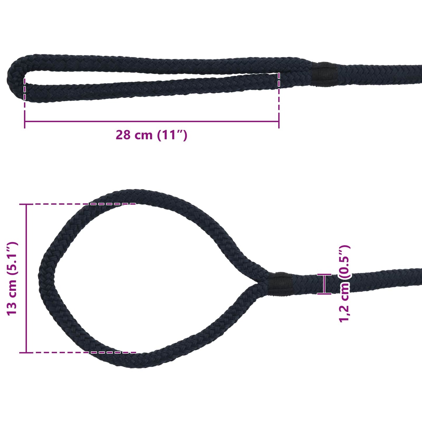 Boat Rope 6 m 1.2 Royal Blue Polyester