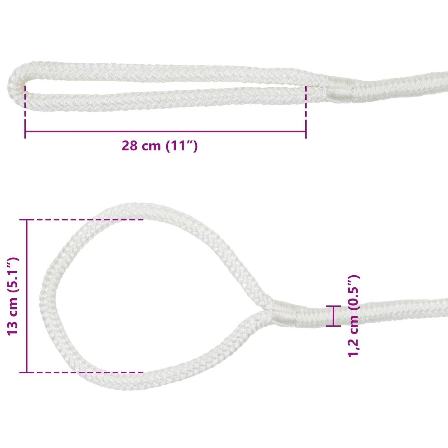 Boat Rope 6 m 1.2 White Polyester