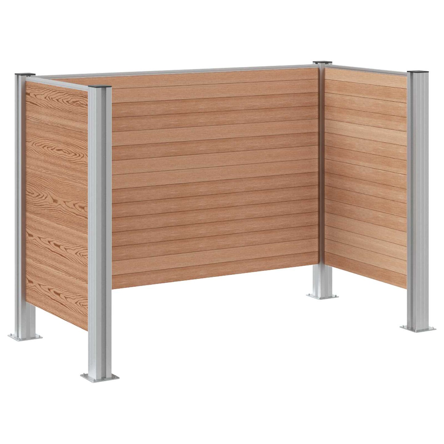 Garbage Bin Fence Brown 161 x 85 x 115 cm Aluminium and WPC