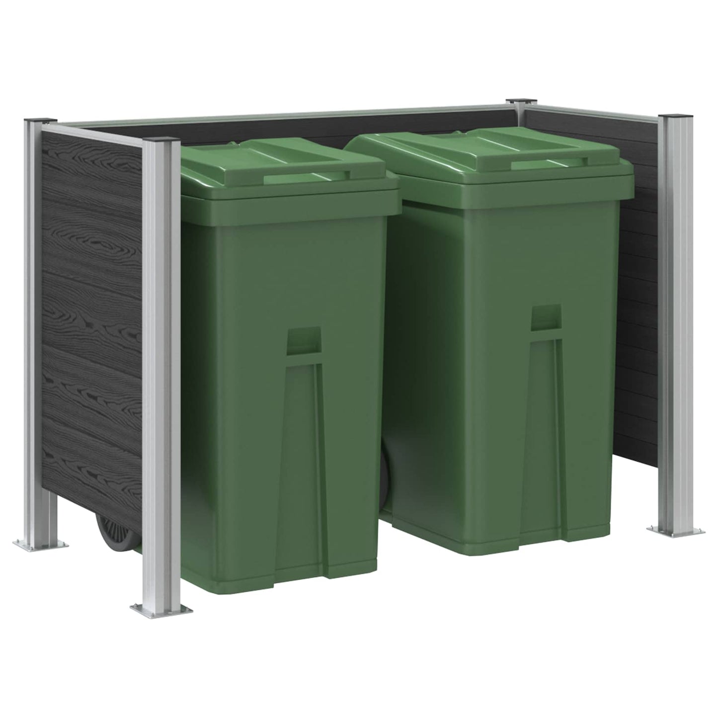Garbage Bin Fence Grey 161 x 85 x 115 cm Aluminium and WPC