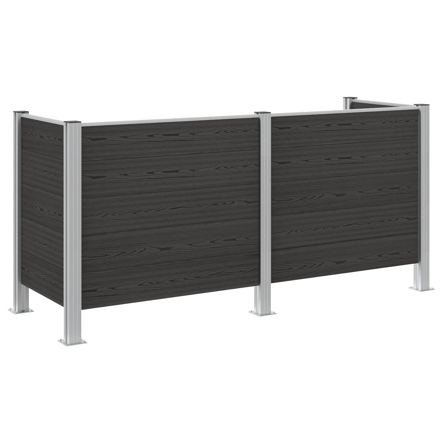 Garbage Bin Fence Grey 237 x 85 x 115 cm Aluminium and WPC