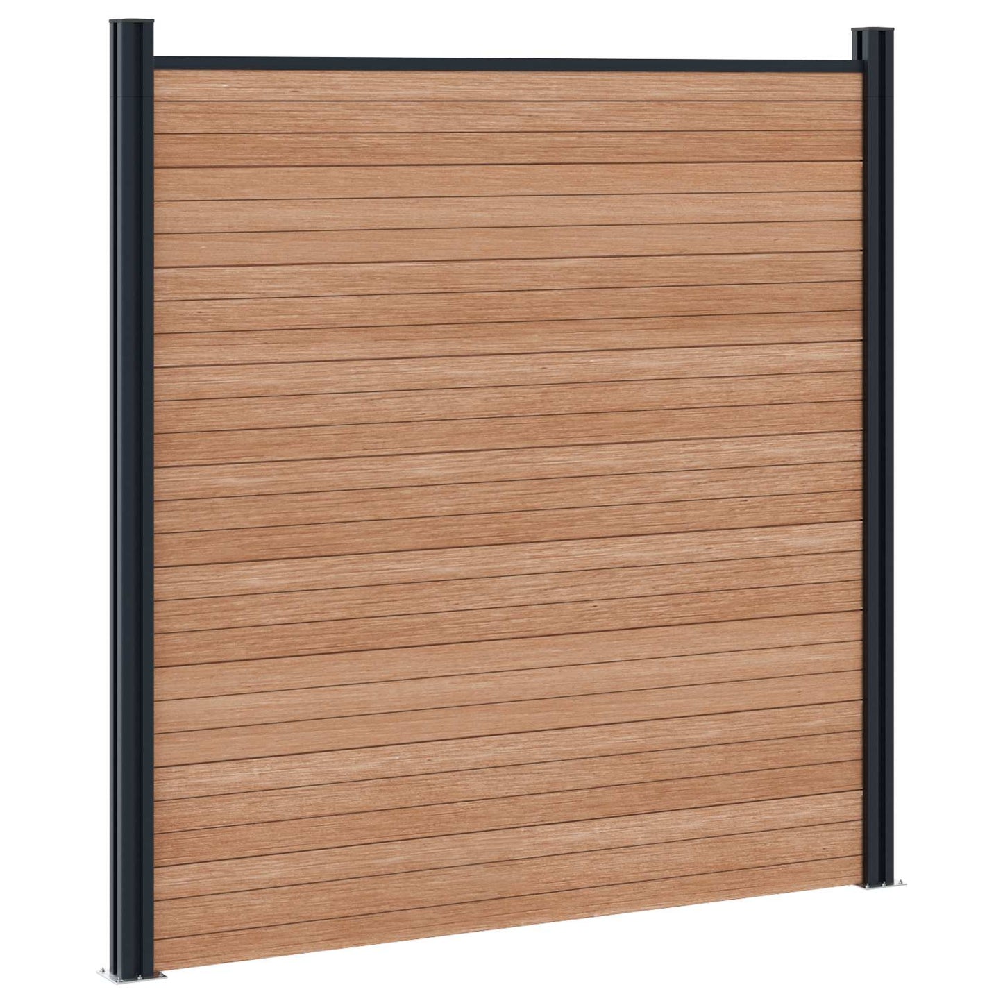 Fence Panel 8 pcs WPC and Aluminium Brown