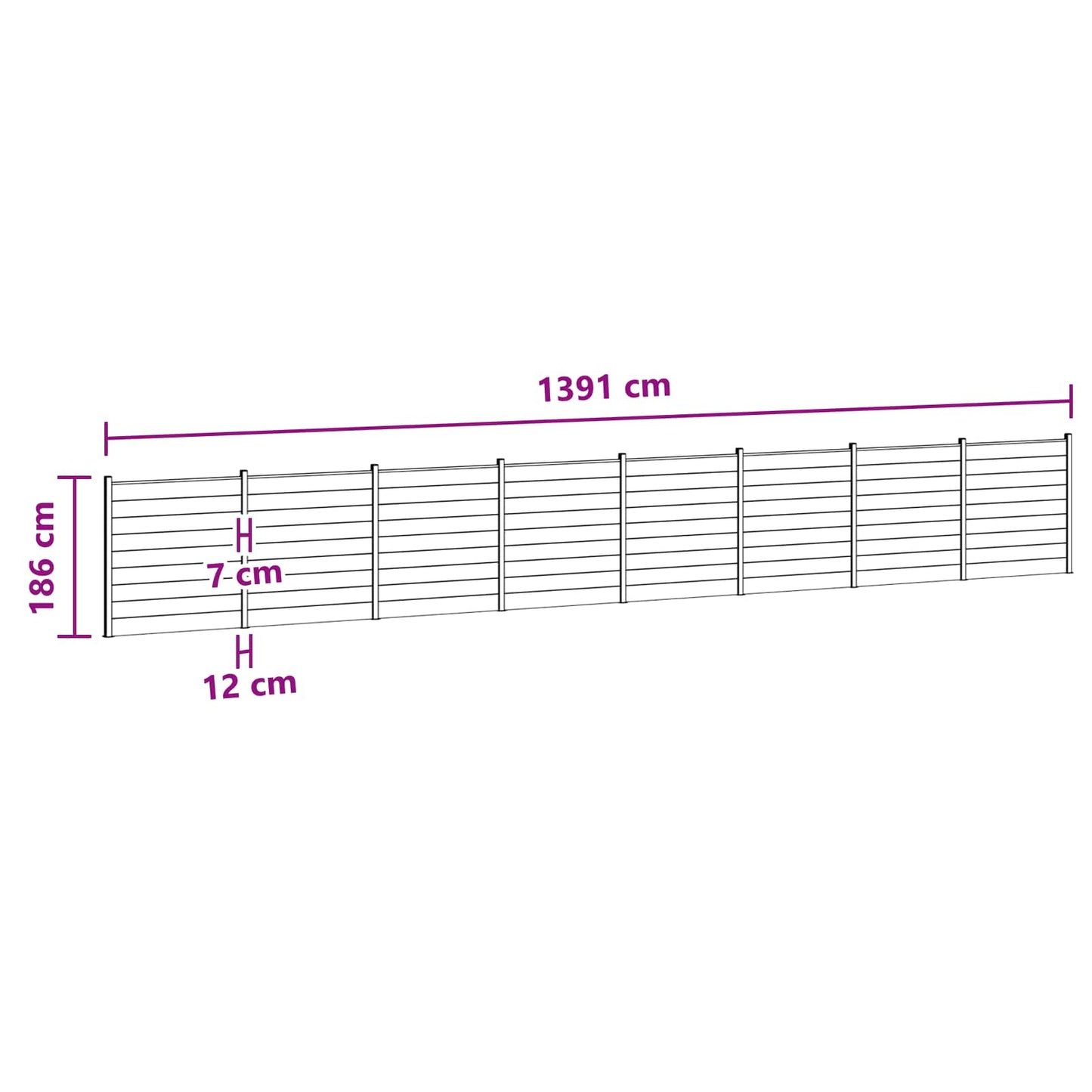 Fence Panel 8 pcs WPC and Aluminium Brown