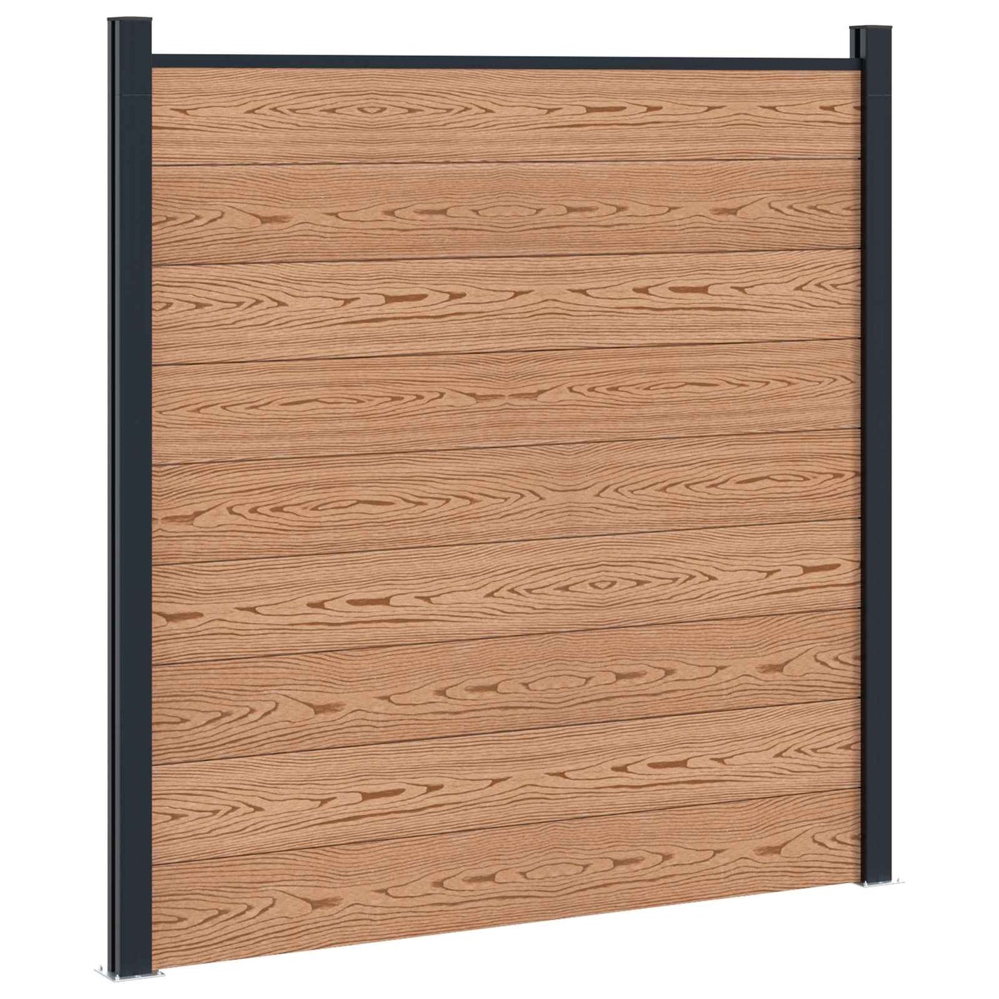 Fence Panel 10 pcs WPC and Aluminium Brown