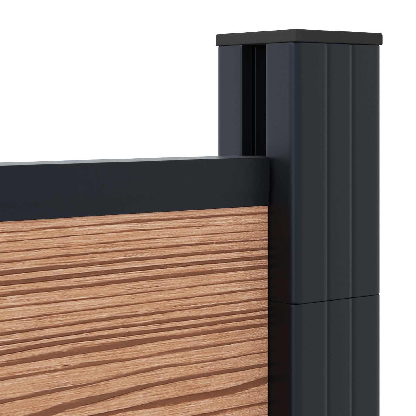 Fence Panel 4 pcs WPC and Aluminium Brown