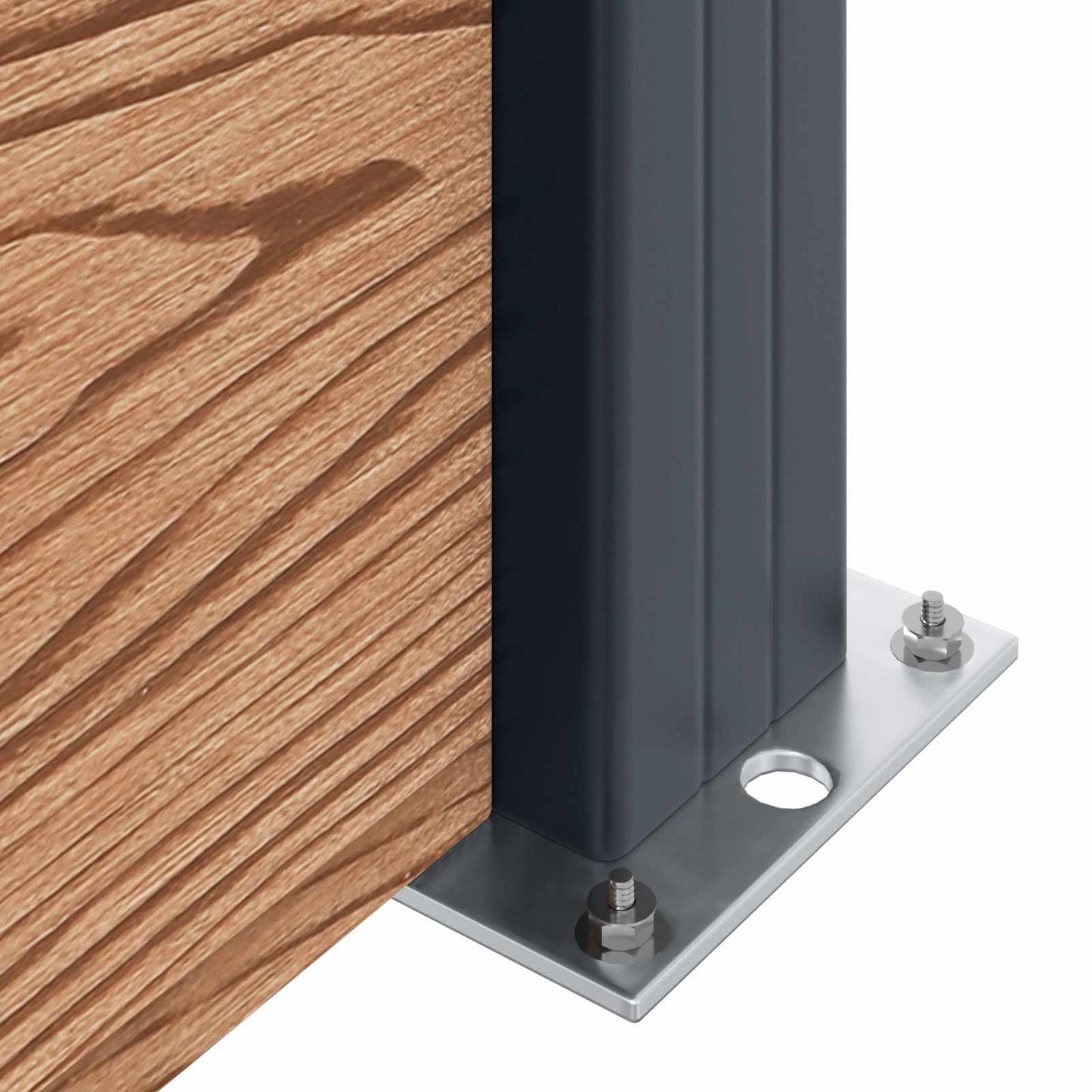 Fence Panel 10 pcs WPC and Aluminium Brown