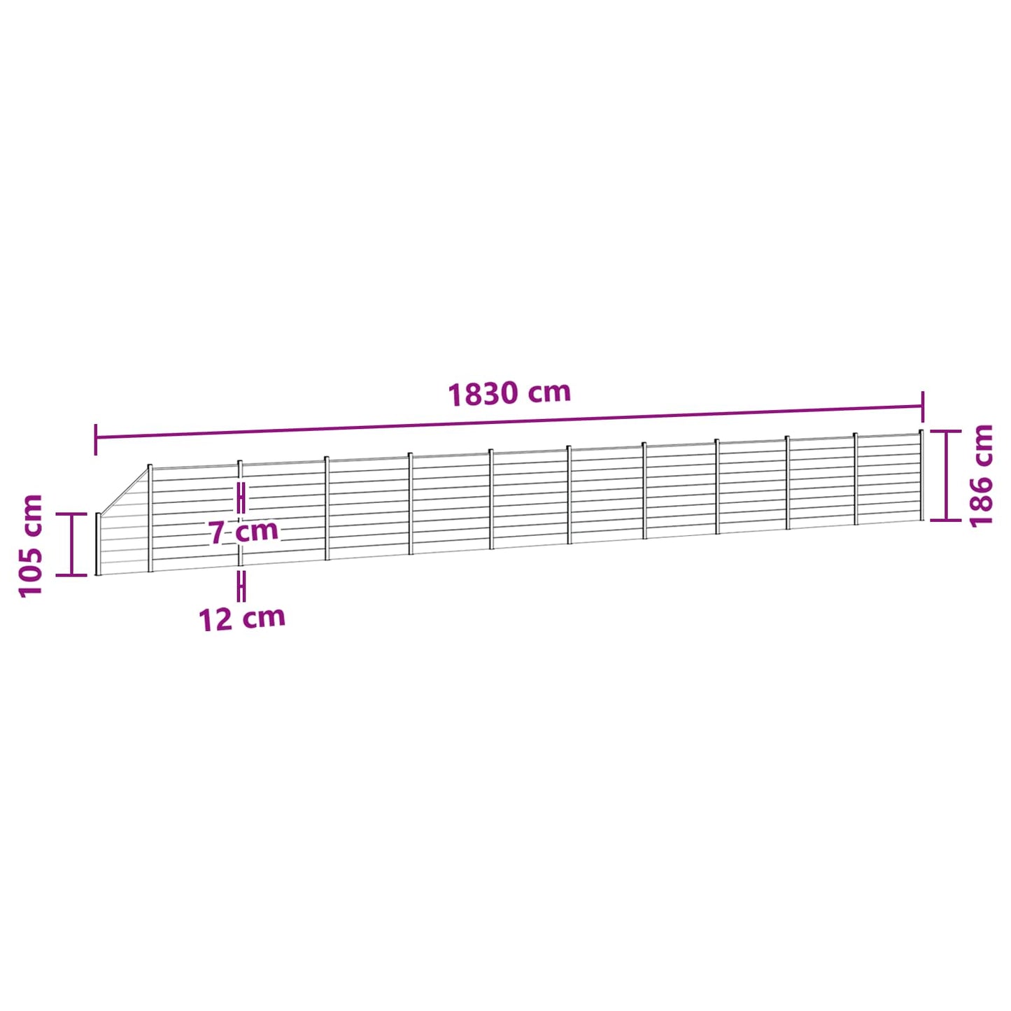Fence Panel 11 pcs WPC and Aluminium Brown