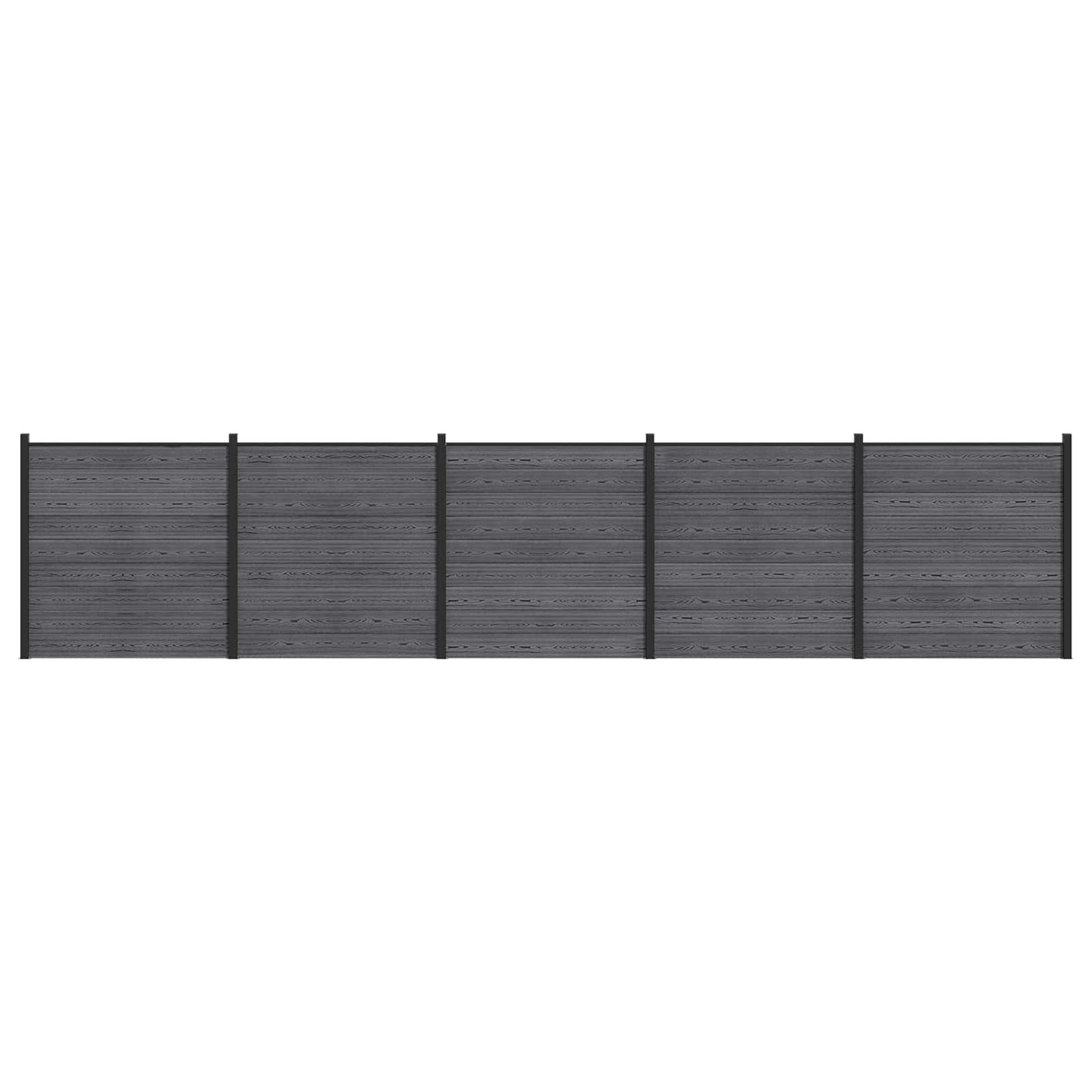 Fence Panel 5 pcs WPC and Aluminium Grey