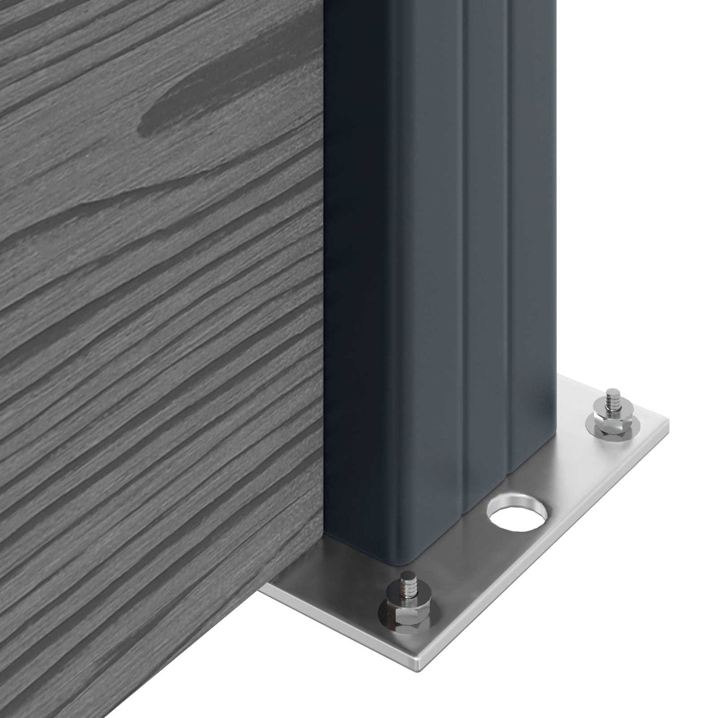 Fence Panel 7 pcs WPC and Aluminium Grey