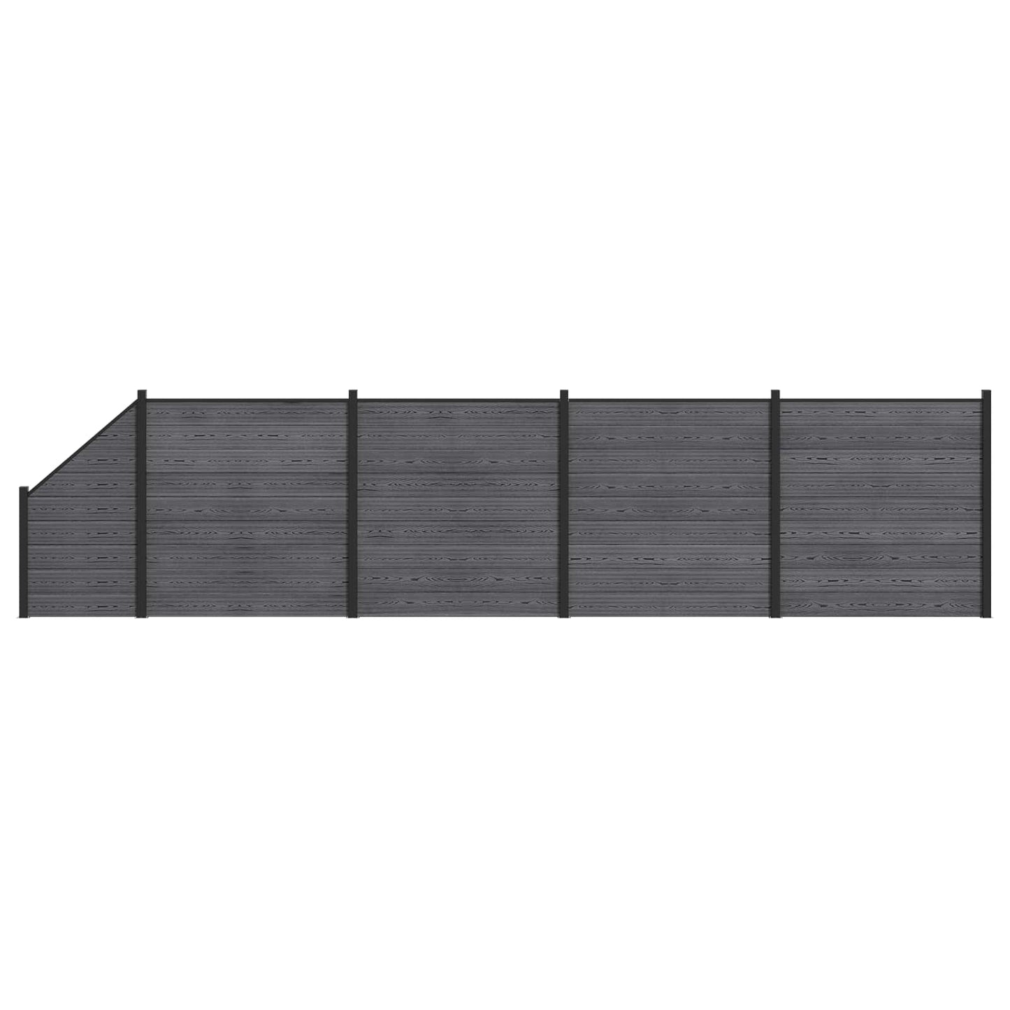 Fence Panel 5 pcs WPC and Aluminium Grey
