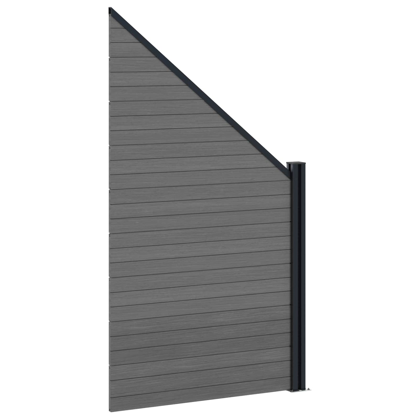 Fence Panel 6 pcs WPC and Aluminium Grey
