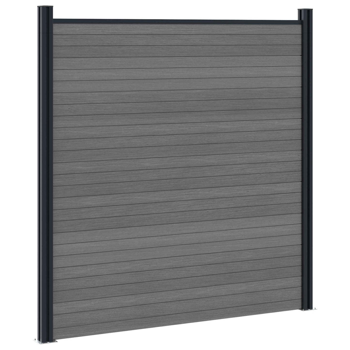 Fence Panel 9 pcs WPC and Aluminium Grey