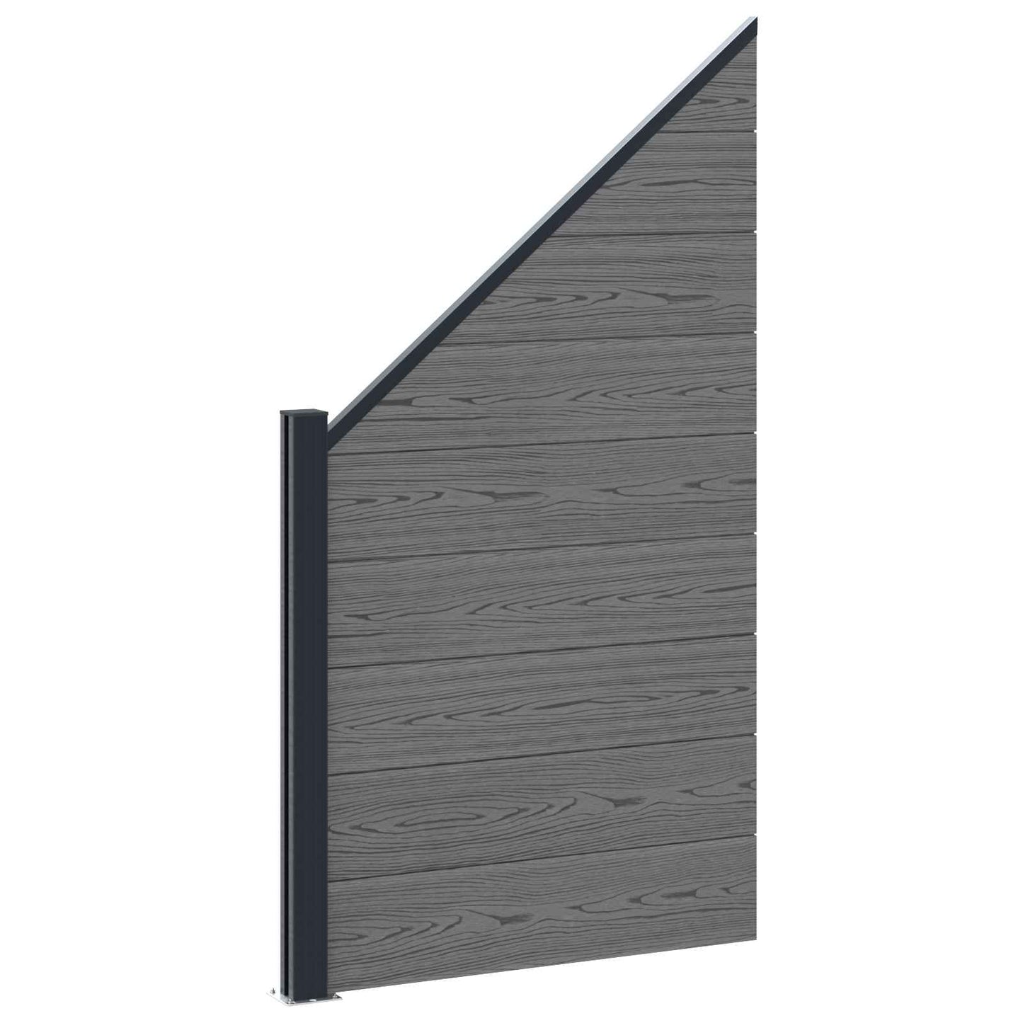 Fence Panel 10 pcs WPC and Aluminium Grey