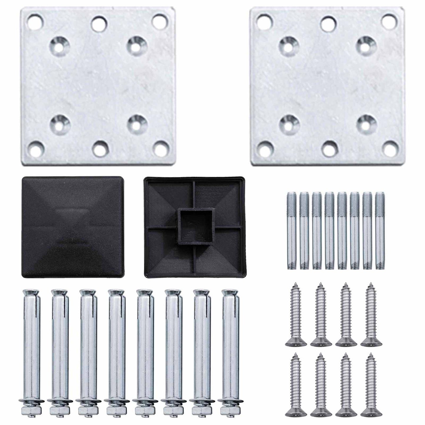 Fence Panel 2 pcs WPC and Aluminium Black