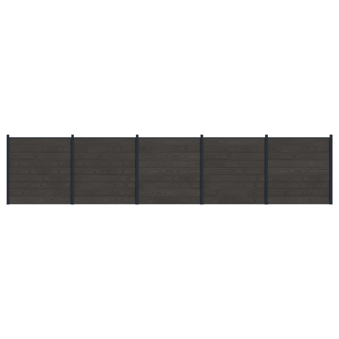 Fence Panel 5 pcs WPC and Aluminium Black