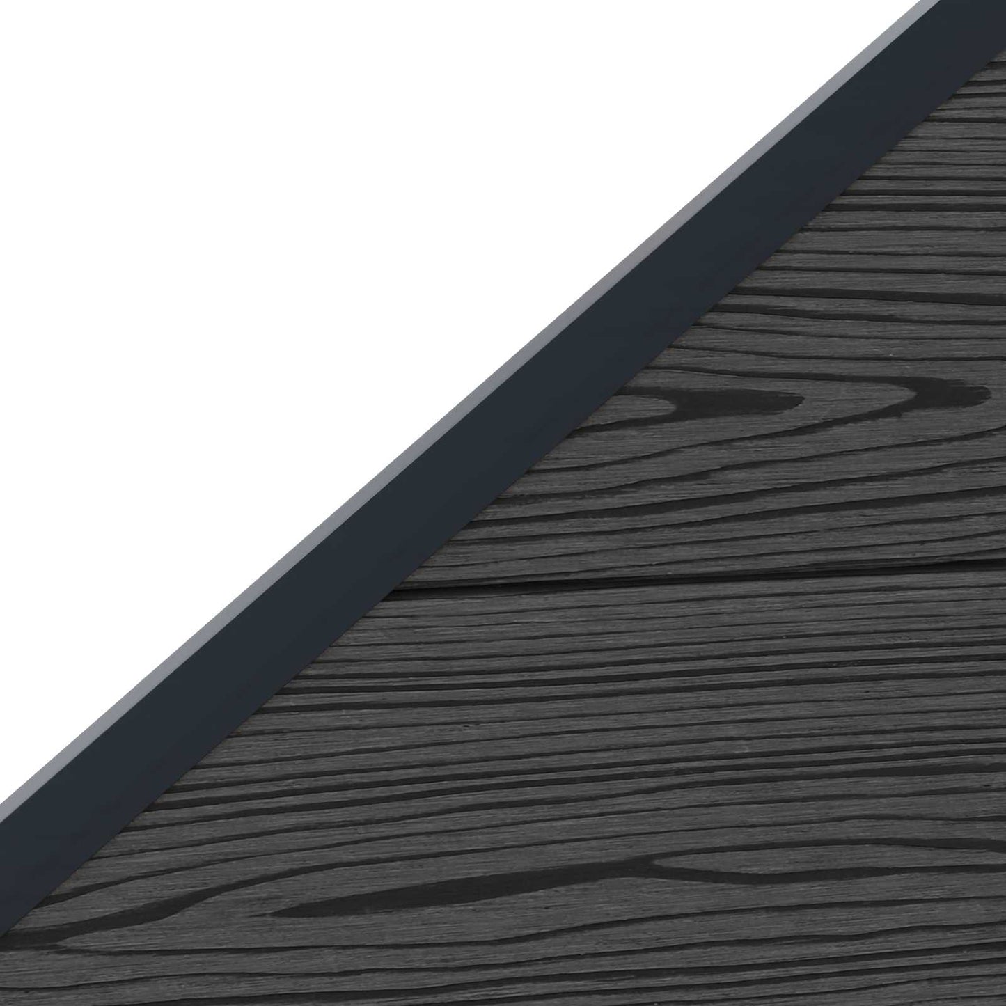 Fence Panel 5 pcs WPC and Aluminium Black
