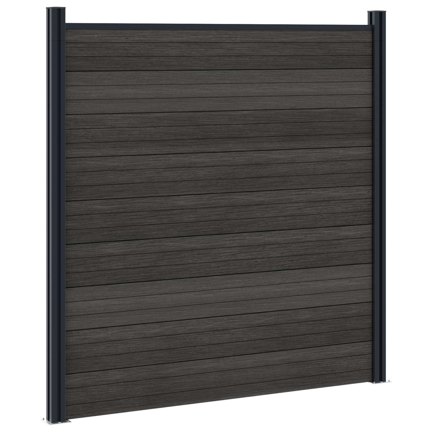 Fence Panel 6 pcs WPC and Aluminium Black
