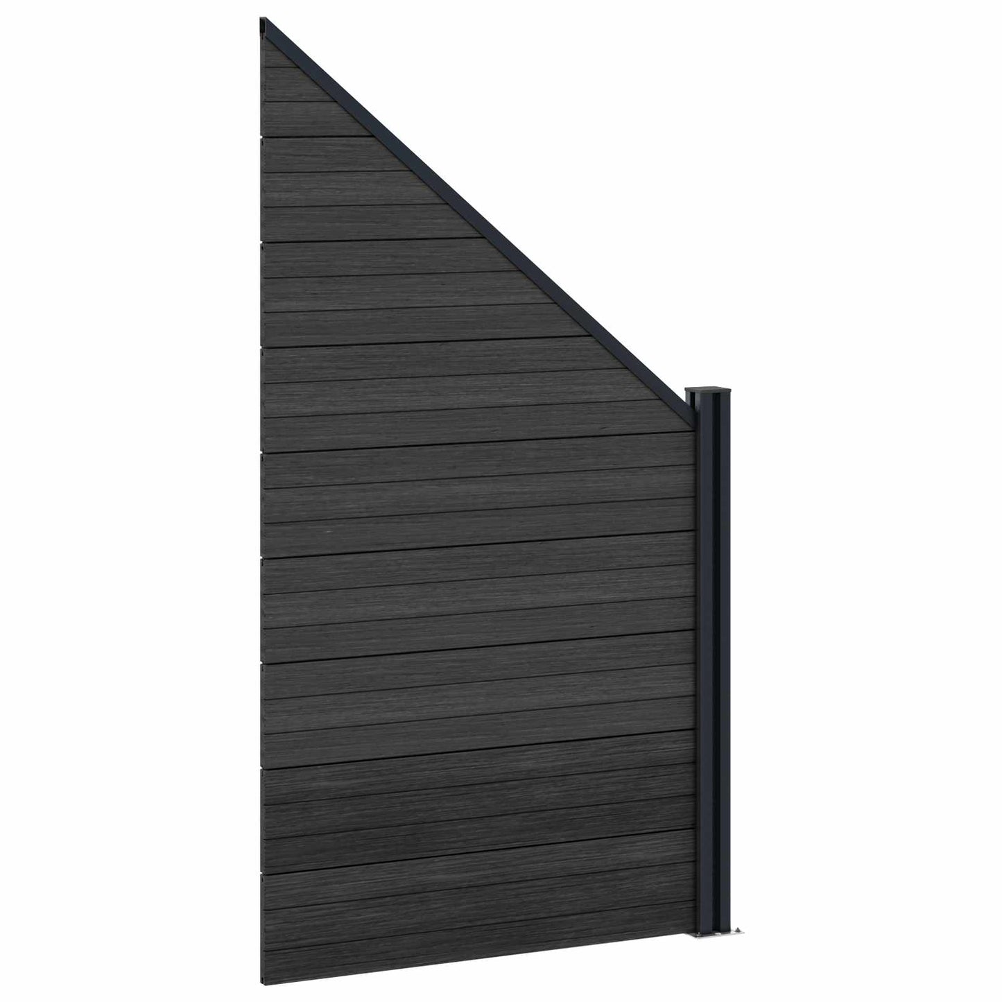 Fence Panel 7 pcs WPC and Aluminium Black