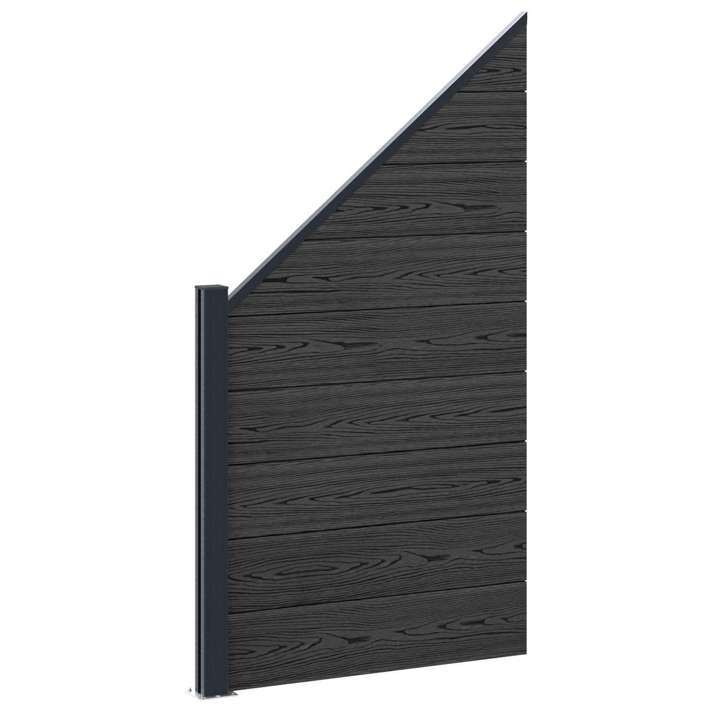 Fence Panel 8 pcs WPC and Aluminium Black