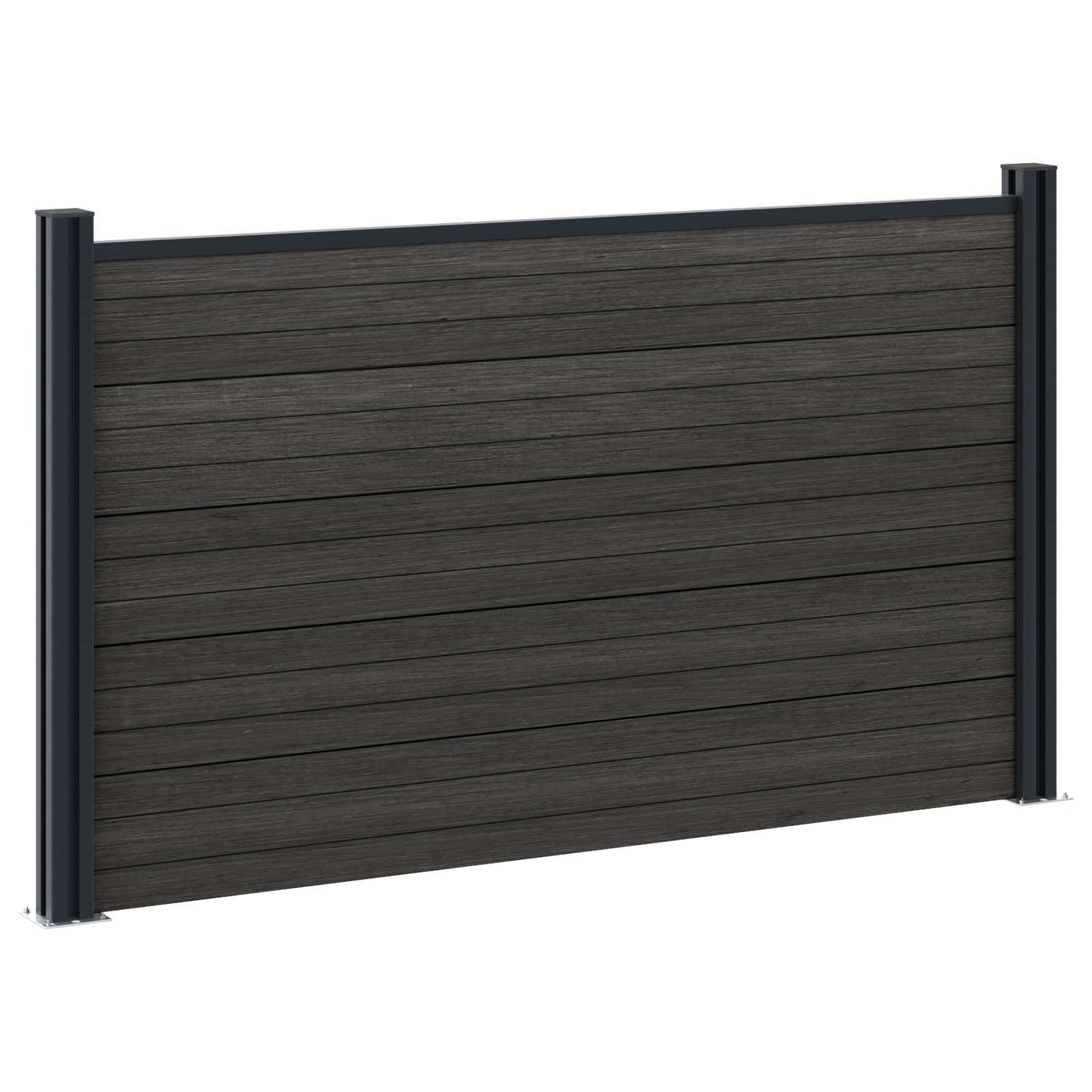 Fence Panel 9 pcs WPC and Aluminium Black