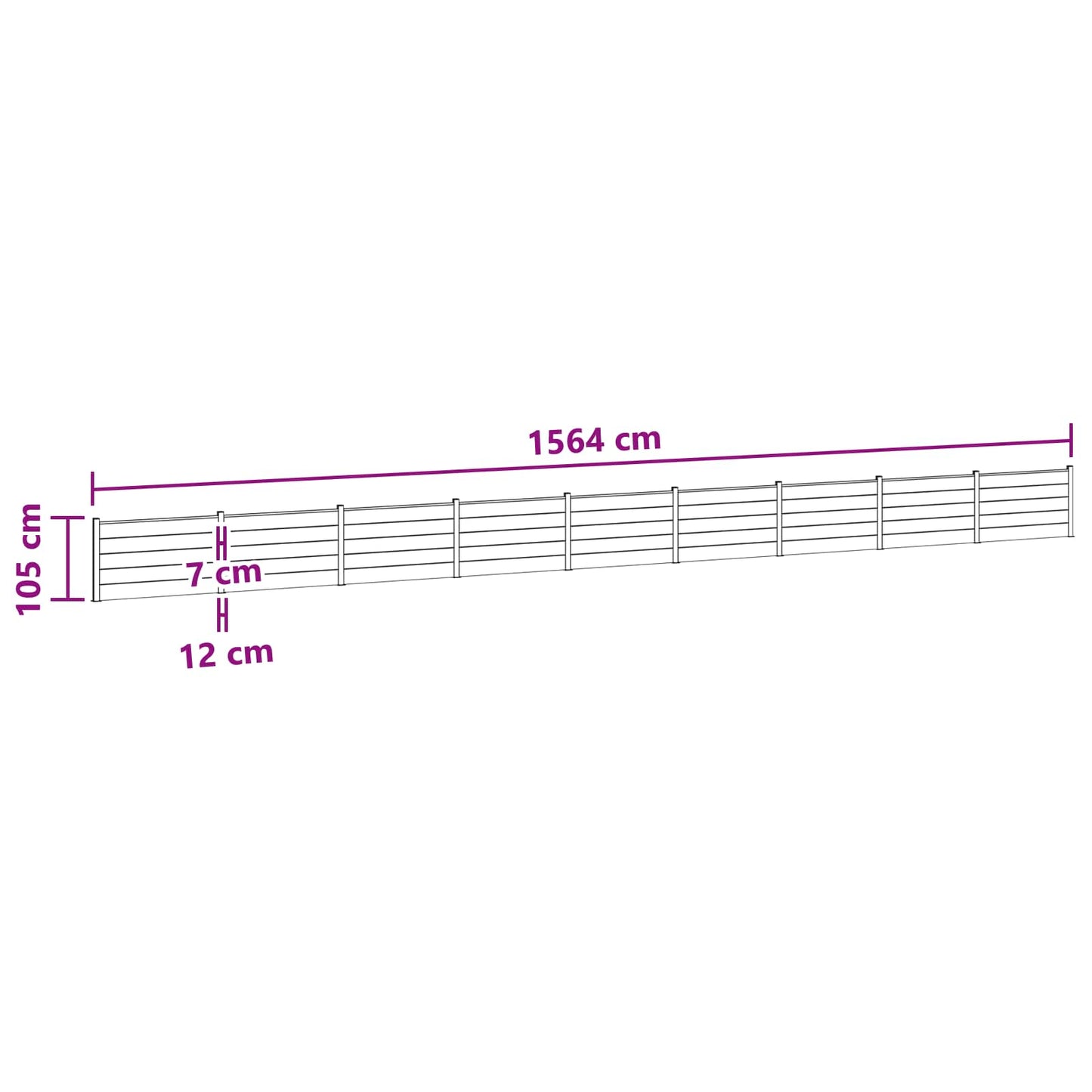 Fence Panel 9 pcs WPC and Aluminium Black