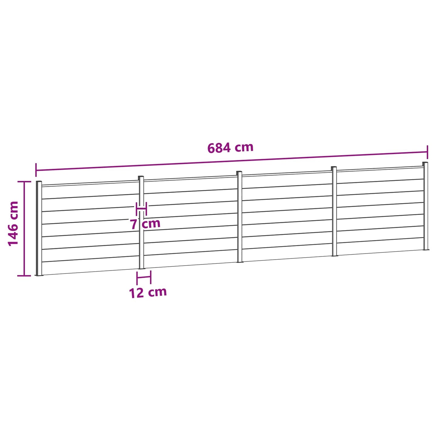 Fence Panel 4 pcs WPC and Aluminium Brown