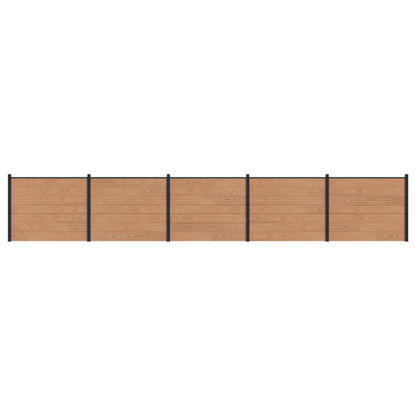 Fence Panel 5 pcs WPC and Aluminium Brown