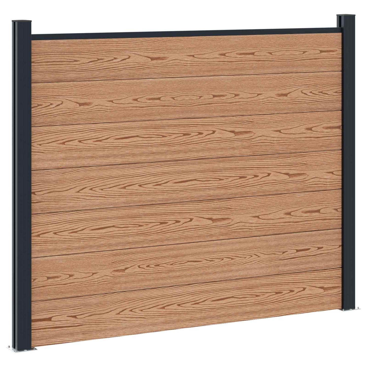 Fence Panel 8 pcs WPC and Aluminium Brown