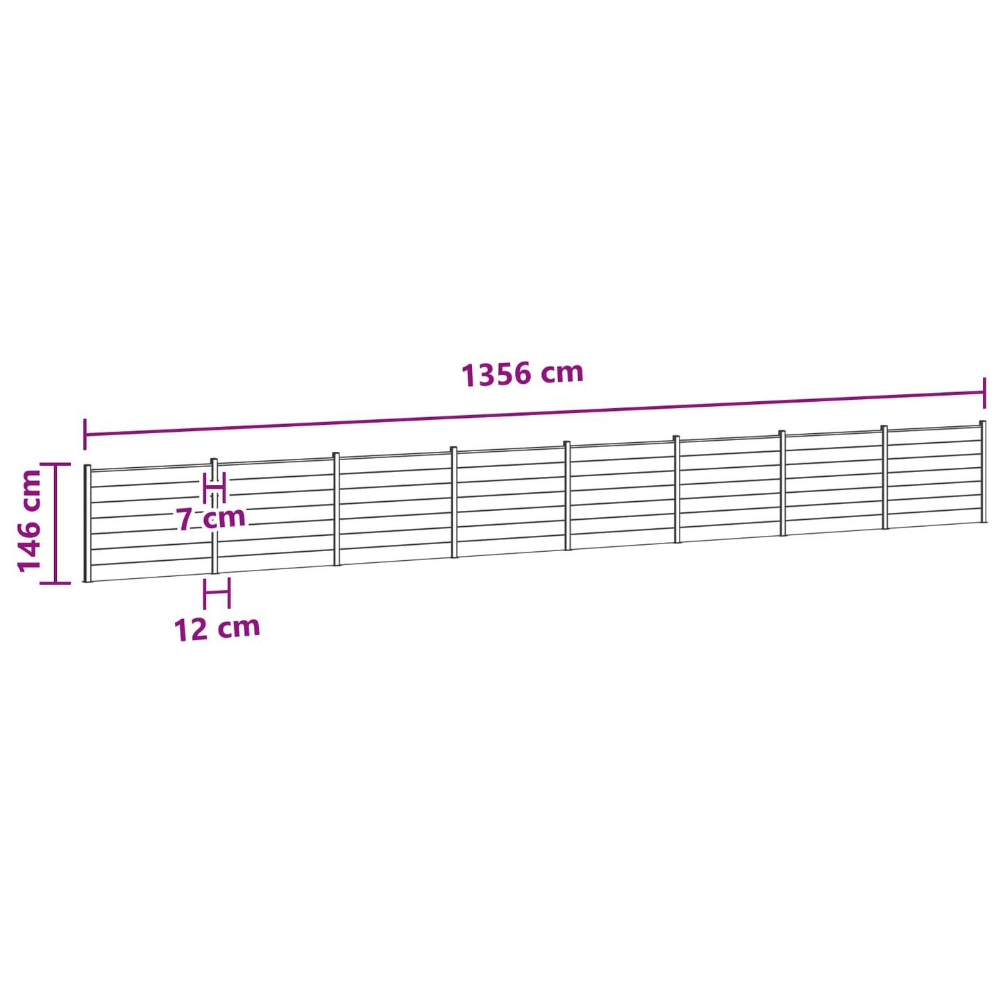 Fence Panel 8 pcs WPC and Aluminium Brown