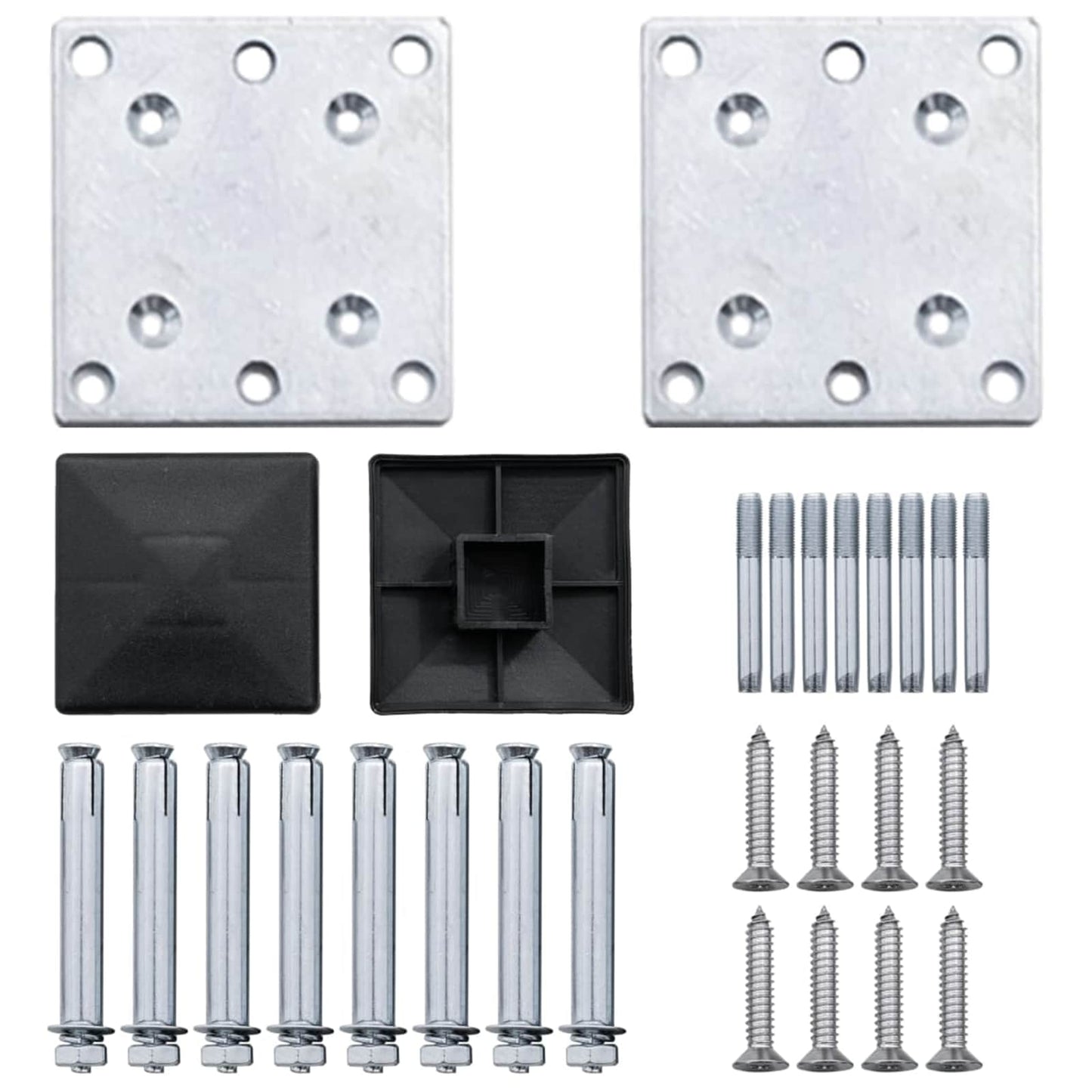 Fence Panel 2 pcs WPC and Aluminium Grey