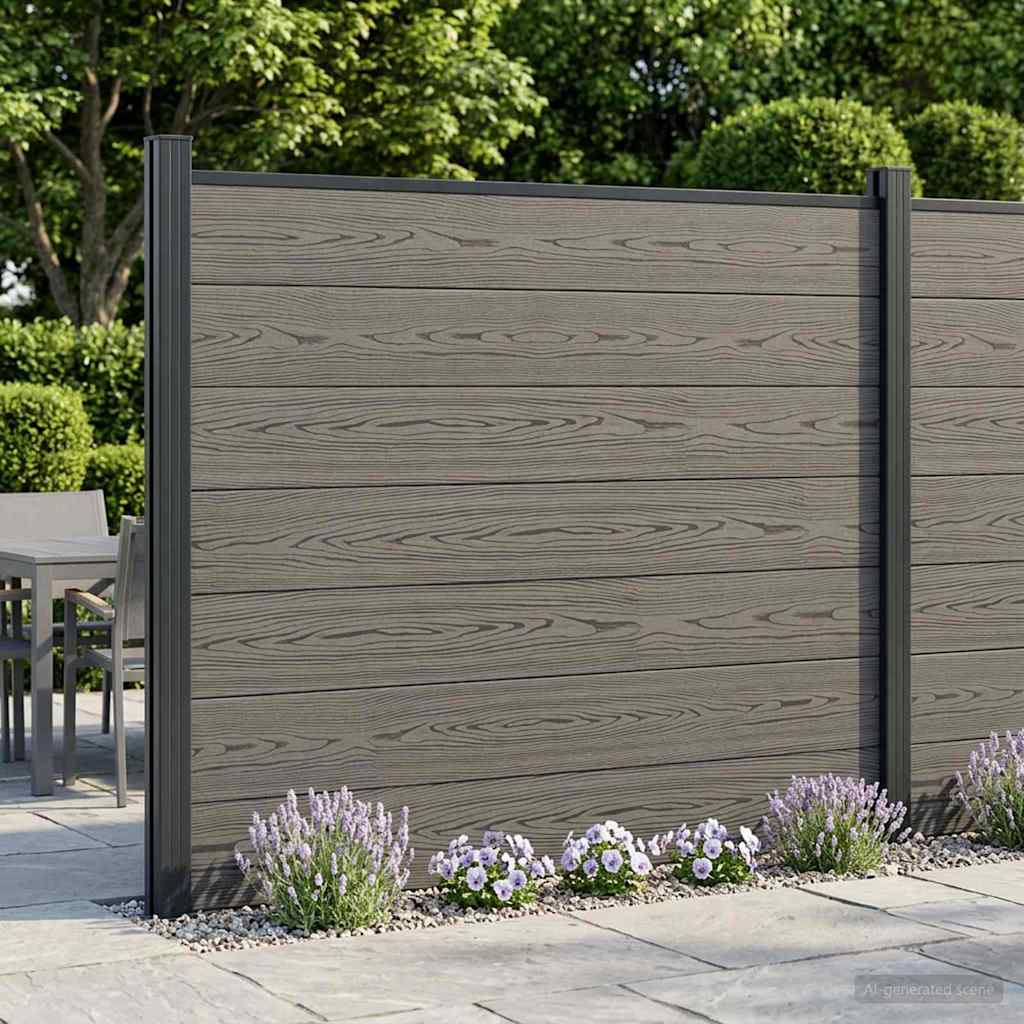 Fence Panel WPC and Aluminium Grey