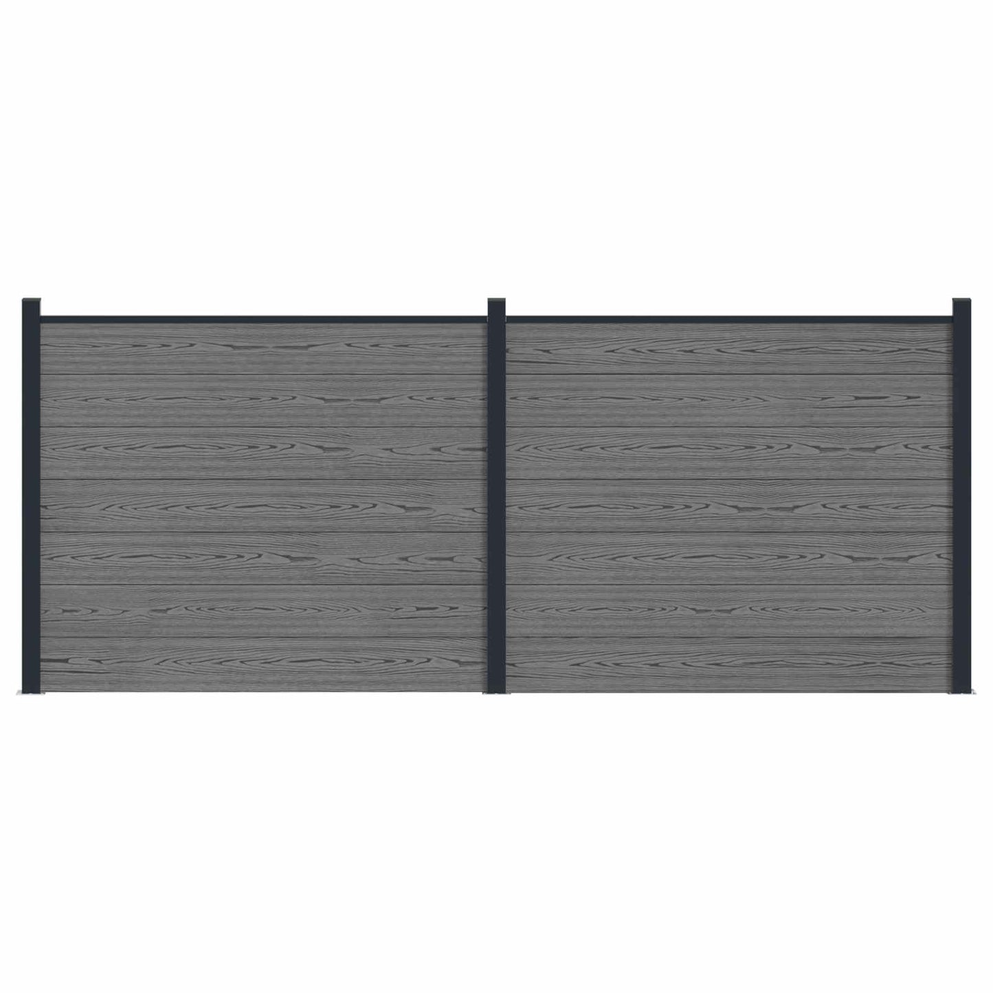 Fence Panel 2 pcs WPC and Aluminium Grey
