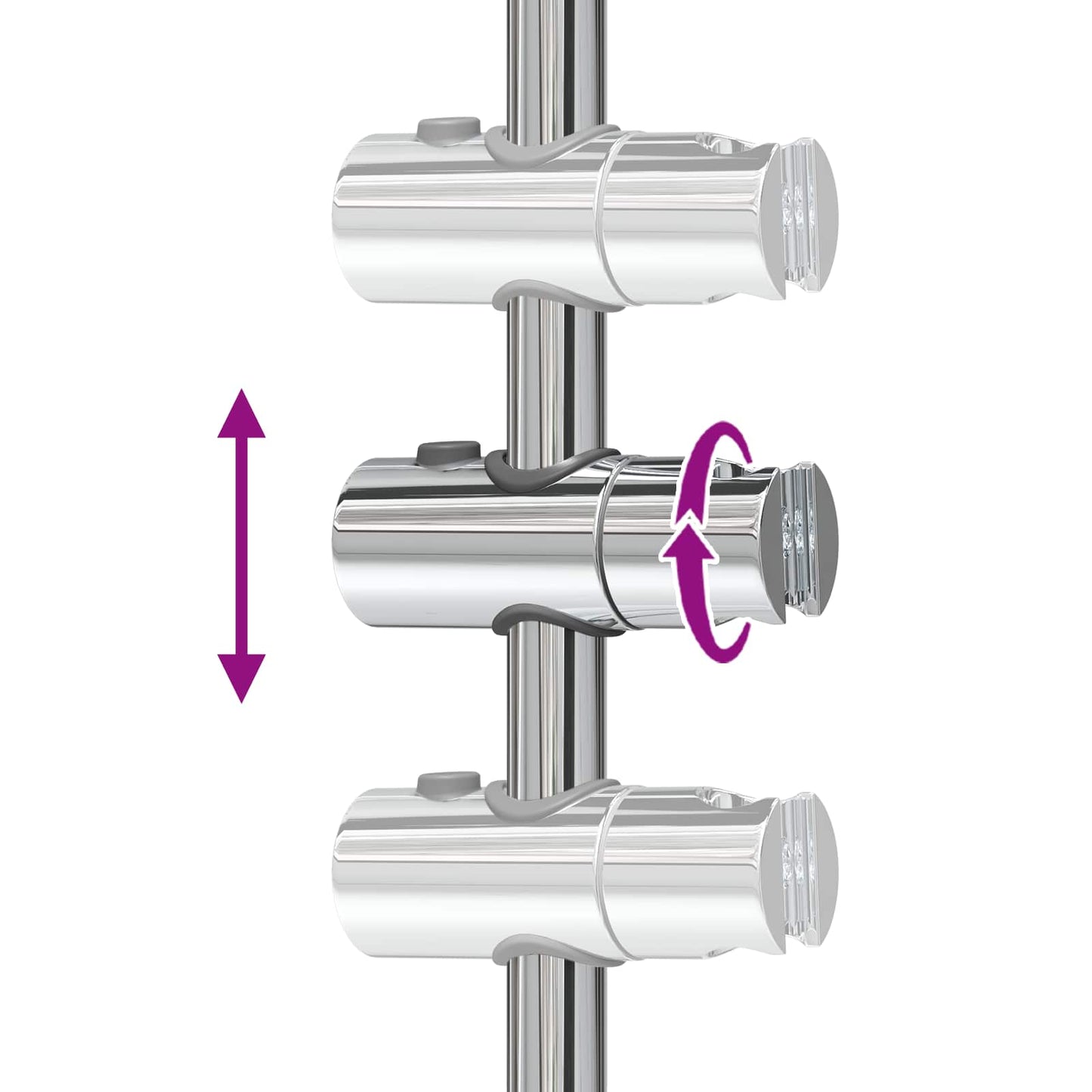 Shower Head Holder Chrome 101 cm Stainless Steel