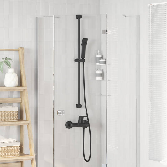 Shower Head Set Black 150 cm Stainless Steel