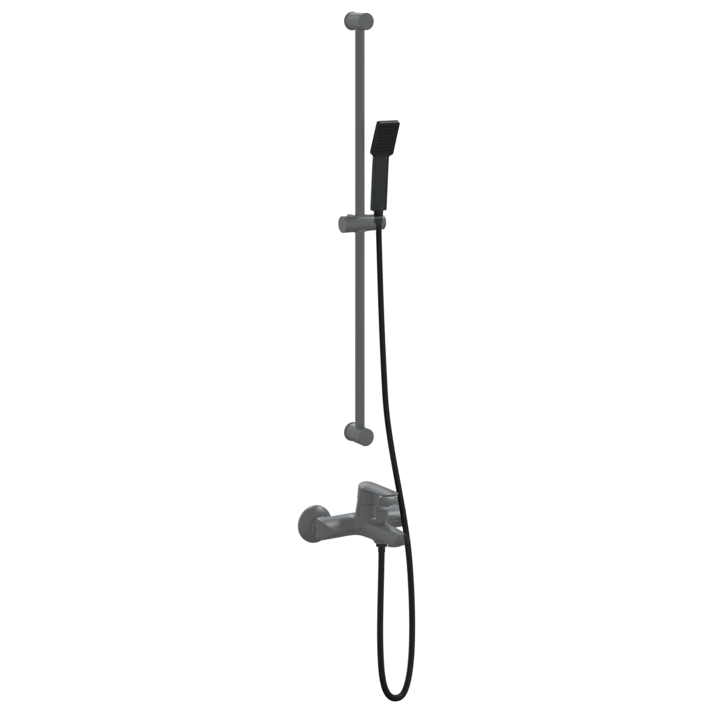 Shower Head Set Black 150 cm Stainless Steel