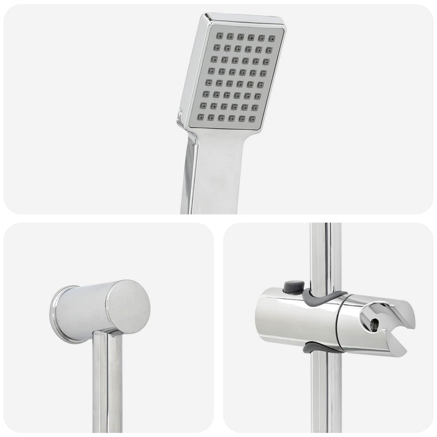 Shower System Set Chrome 100 cm Stainless Steel