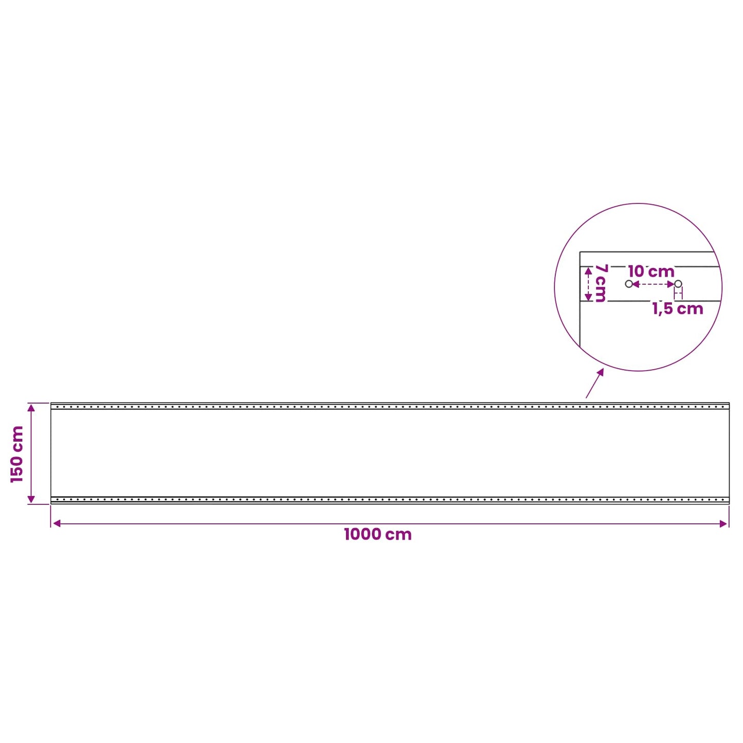Tarpaulin with Eyelets 2 pcs Green 1.5 x 10 m 260 gsm PE