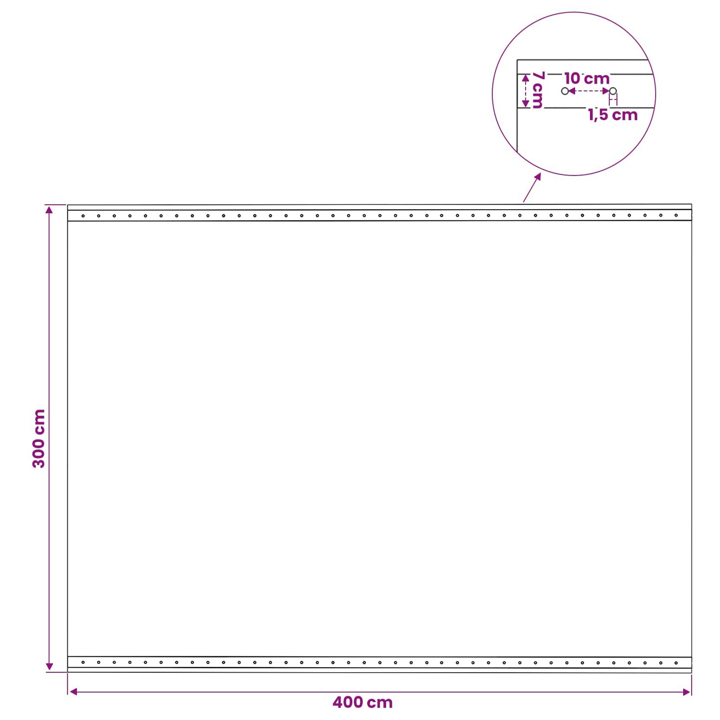 Tarpaulin with Eyelets 2 pcs Green 3 x 4 m 260 gsm PE