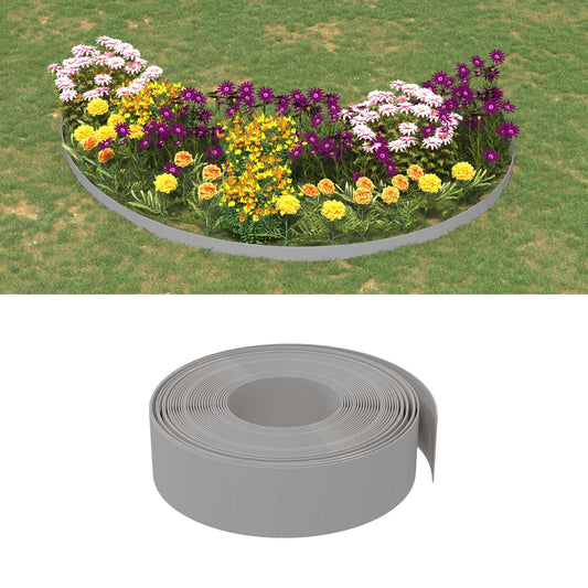 Garden Edging 25 m 15 cm PE Grey