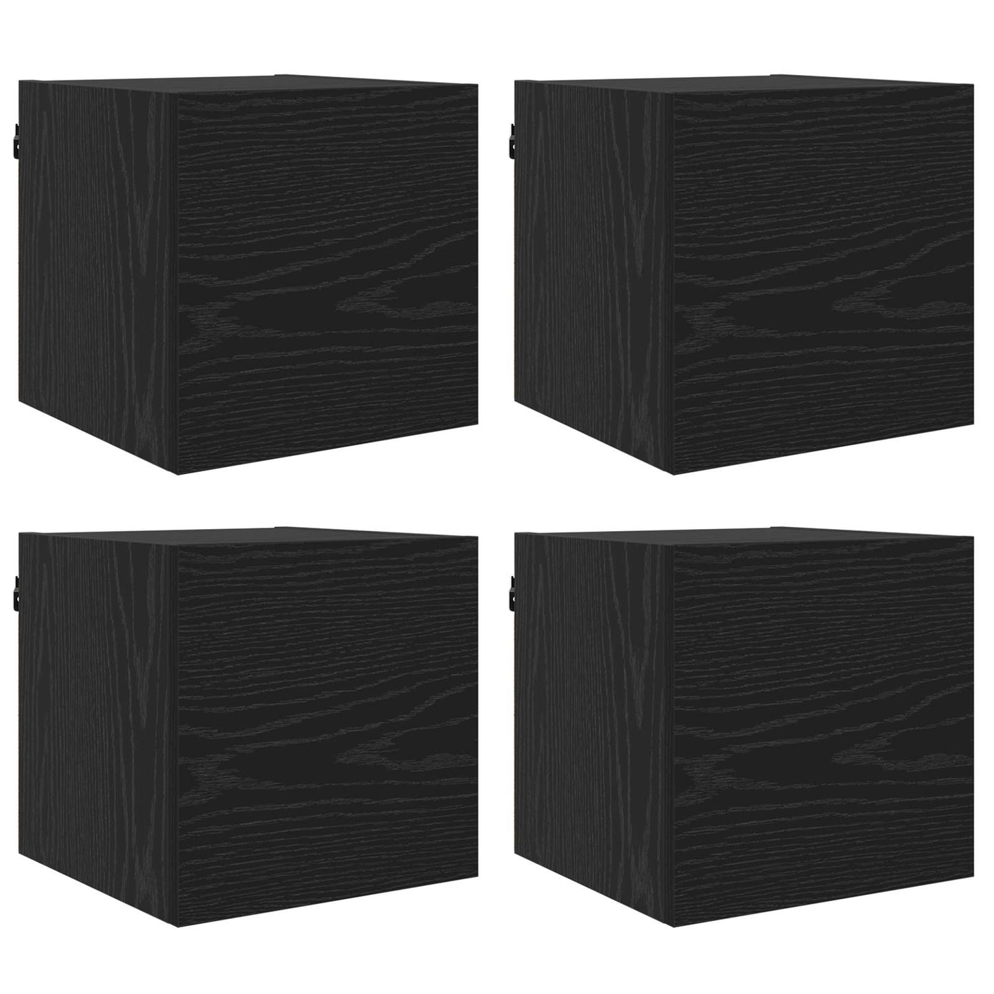 Wall Mounted TV Cabinet 4 pcs Black Oak 30.5 x 30 x 30 cm
