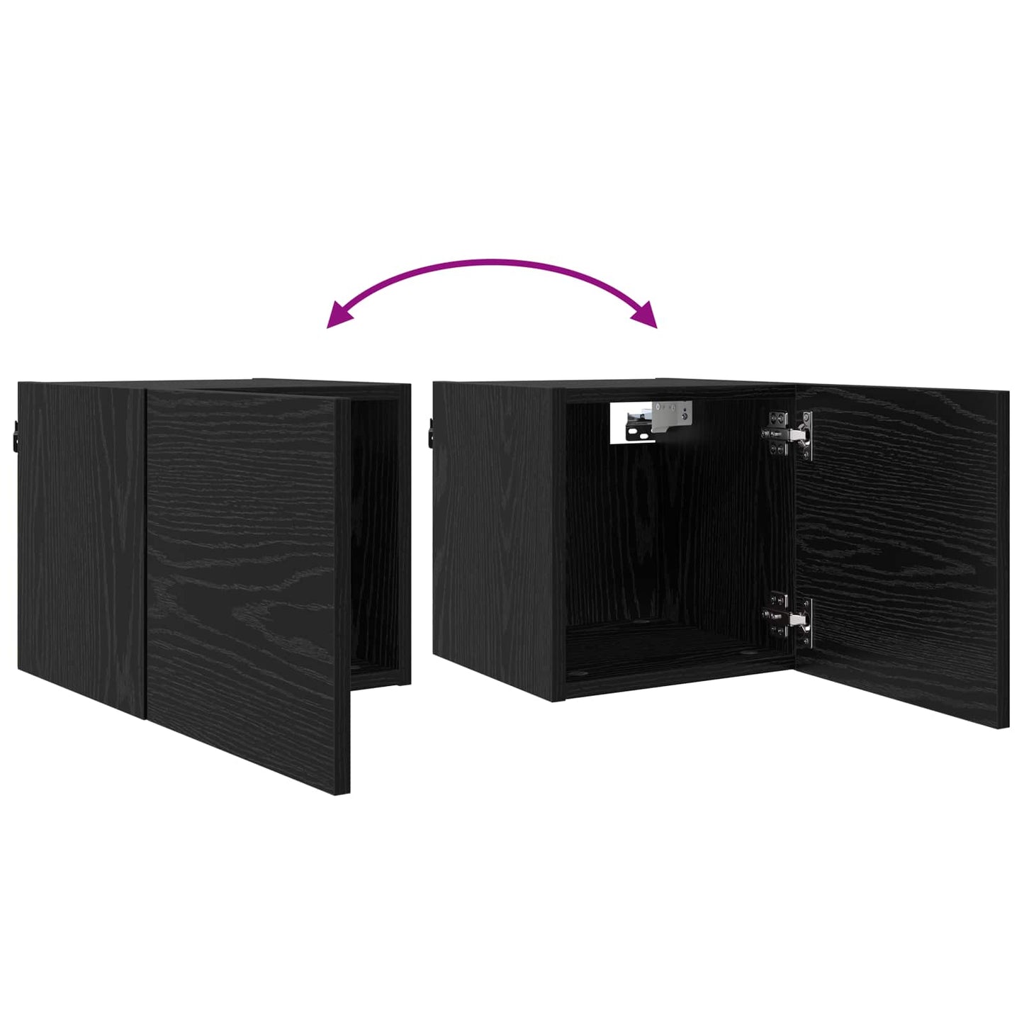 Wall Mounted TV Cabinet 4 pcs Black Oak 30.5 x 30 x 30 cm