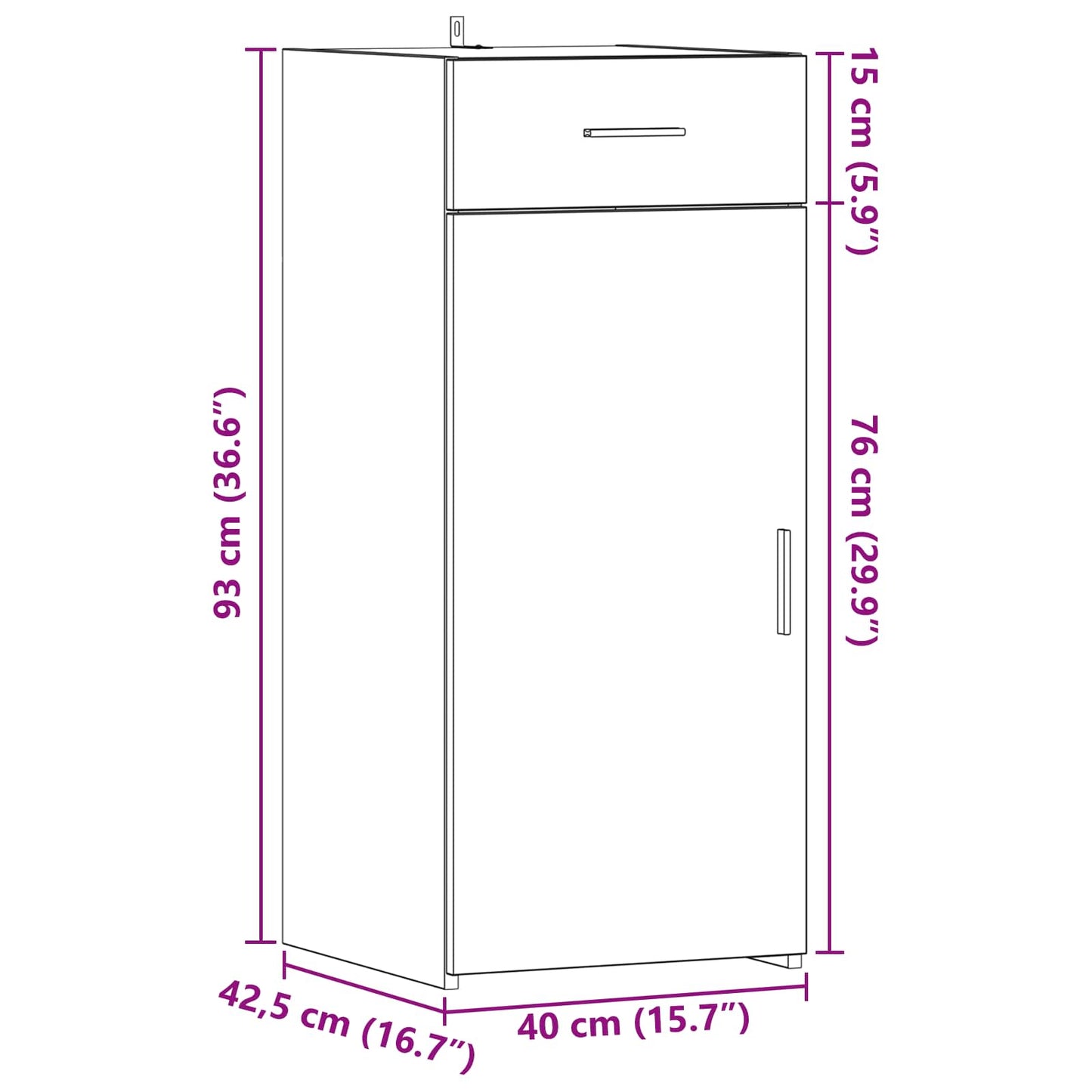 Storage Cabinet Old Wood 40 x 42.5 x 93 cm Engineered Wood