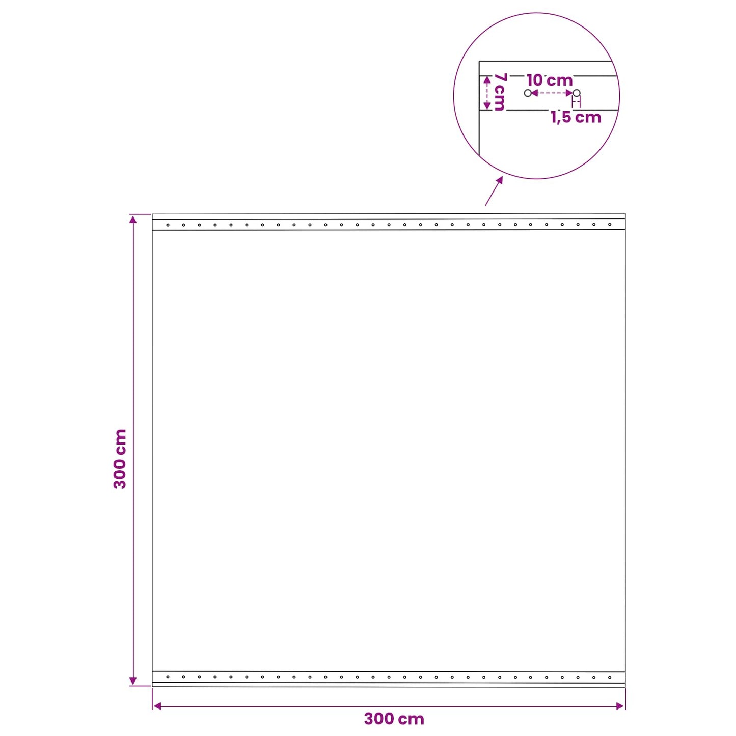 Tarpaulin with Eyelets Green 3 x 3 m 260 gsm PE