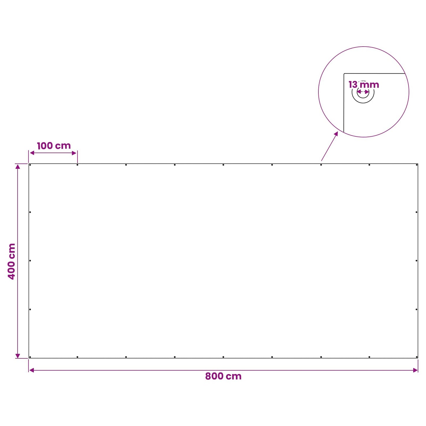 Tarpaulin with Eyelets Light Grey 4 x 8 m 90 gsm PE